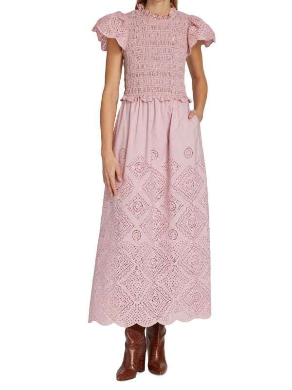 

Присборенное платье миди с люверсами vienne Sea Lilac