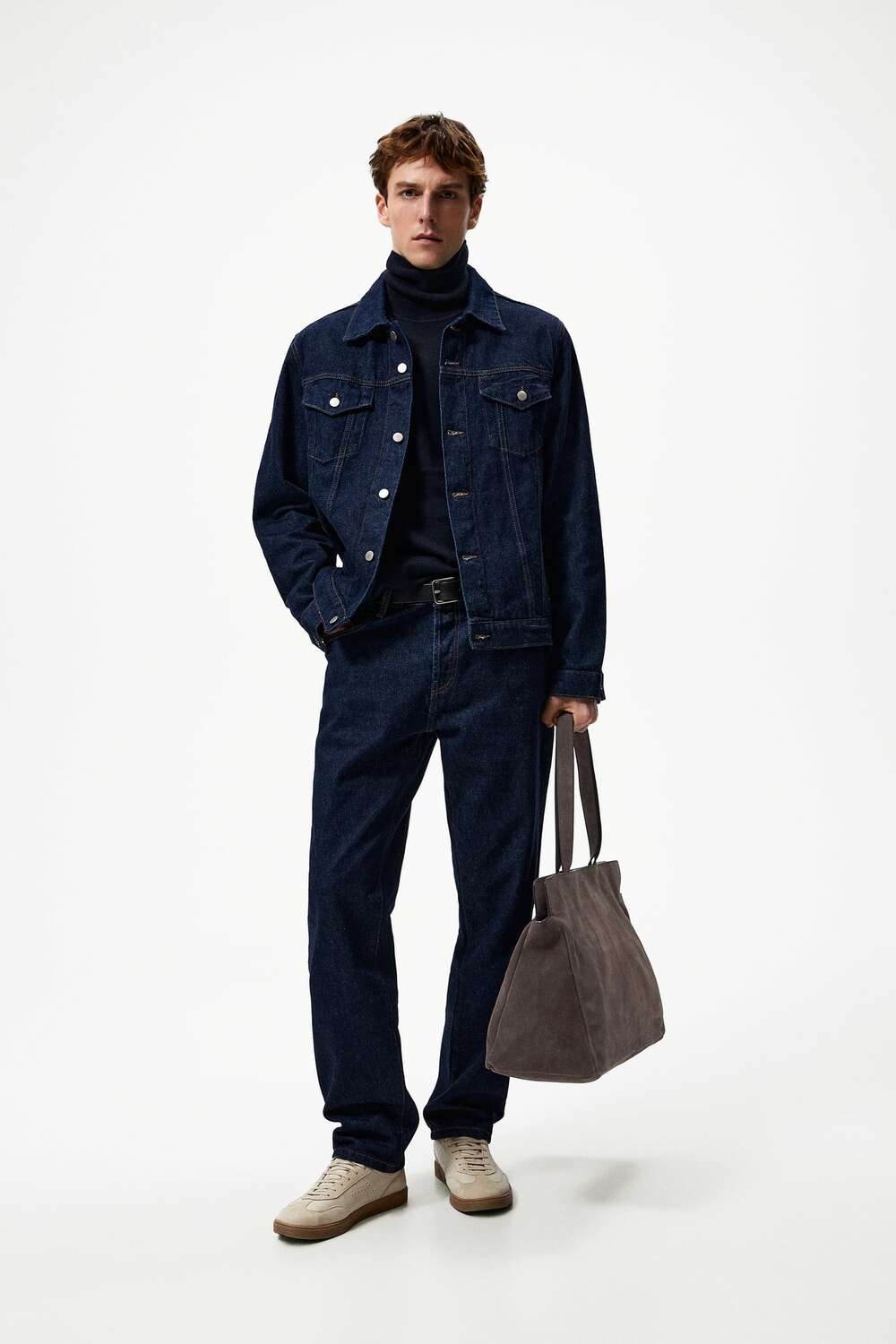 

Сумка для боулинга из замши ZARA, темно-серый