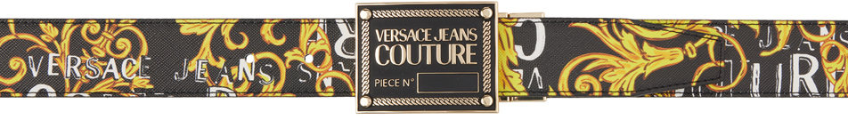 

Черно-желтый двусторонний ремень Logo Couture Versace Jeans Couture