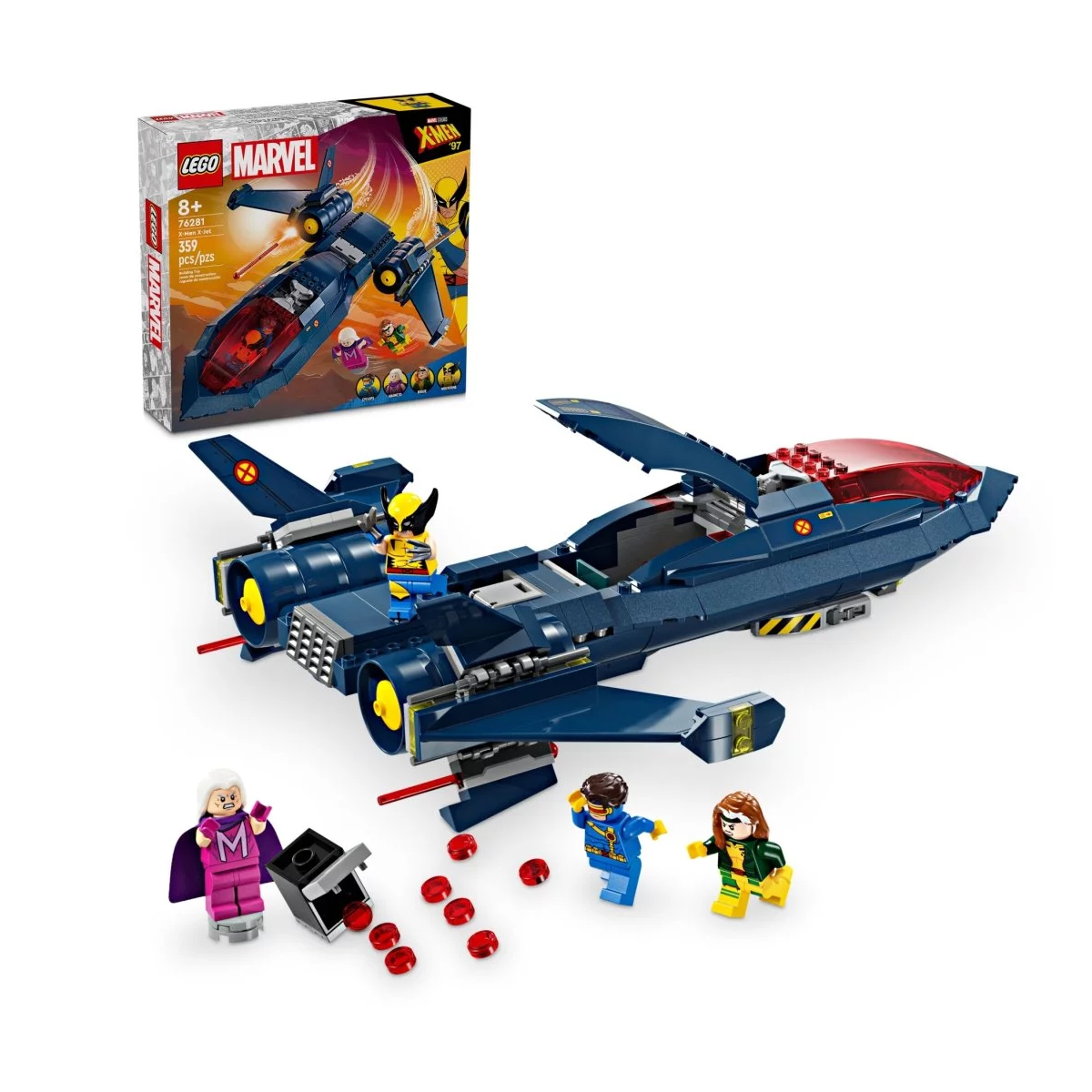 шторм люди икс фигурка storm marvel legends x men animated vhs box Конструктор Lego Marvel X-Men X-Jet 76281, 359 деталей