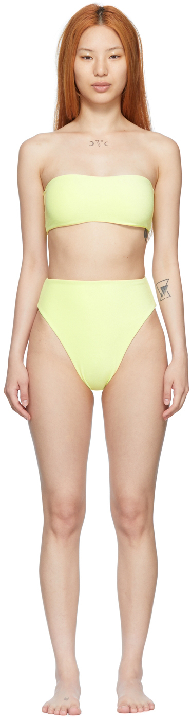 

Желтое бикини со сплошным вырезом и наклоном Jade Swim, Желтый