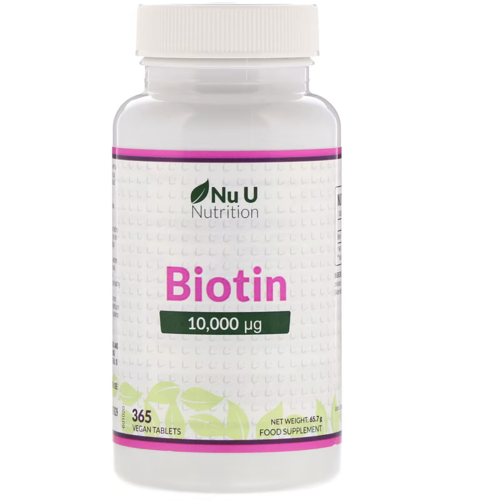 Nu U Nutrition, Биотин, 10 000 мгк, 365 растительных таблеток nu u nutrition витамин k2 365 растительных таблеток
