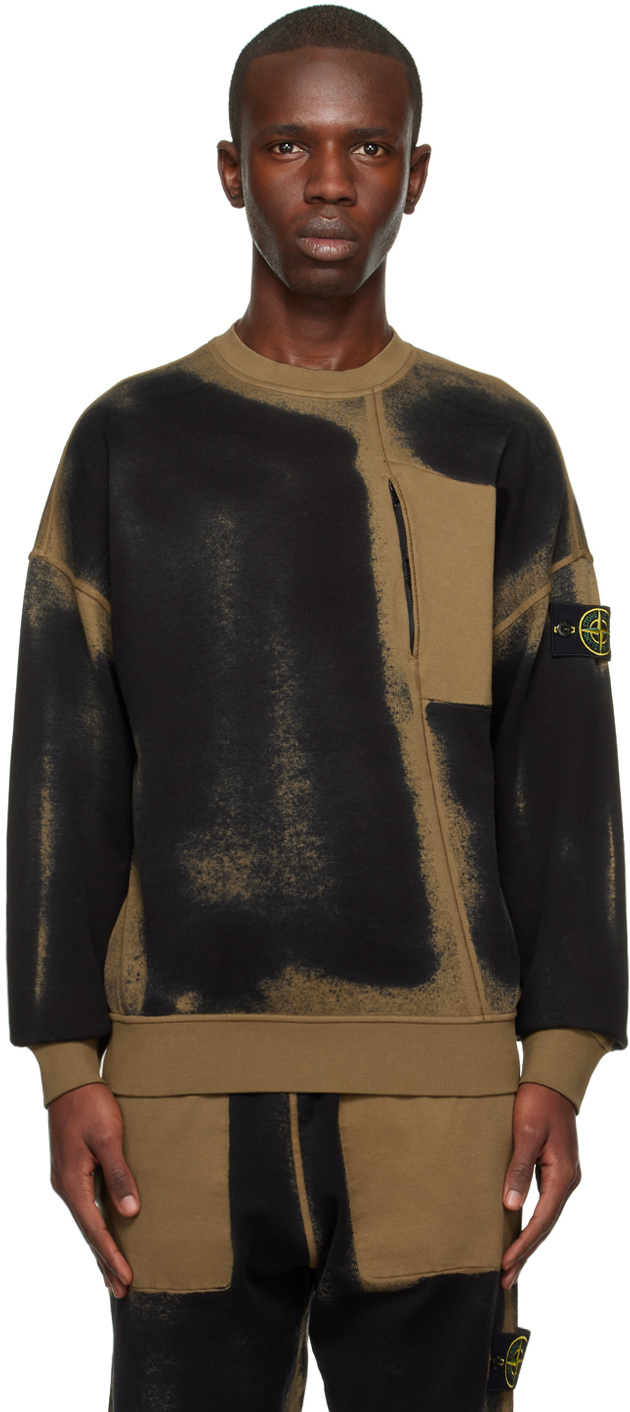 

Черно-серая толстовка с нашивками Stone Island
