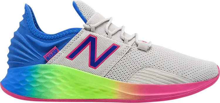 

Кроссовки New Balance Fresh Foam Roav Little Kid 'Rainbow Sole', кремовый