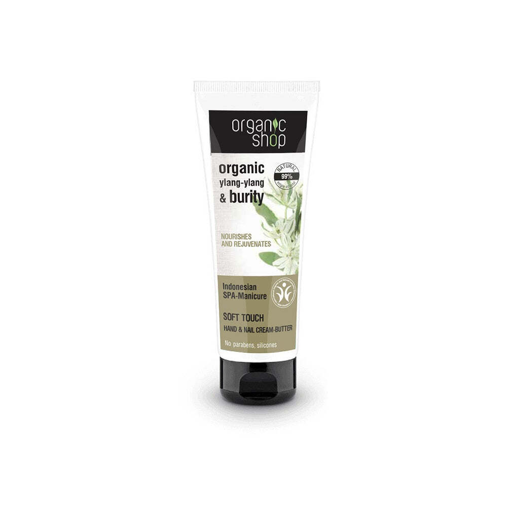 

Organic Shop Индонезийский SPA-Маникюр Soft Touch Hand & Nail Cream-Butter восстанавливающий крем для рук и ногтей Ylang-ylang & Burity 75мл