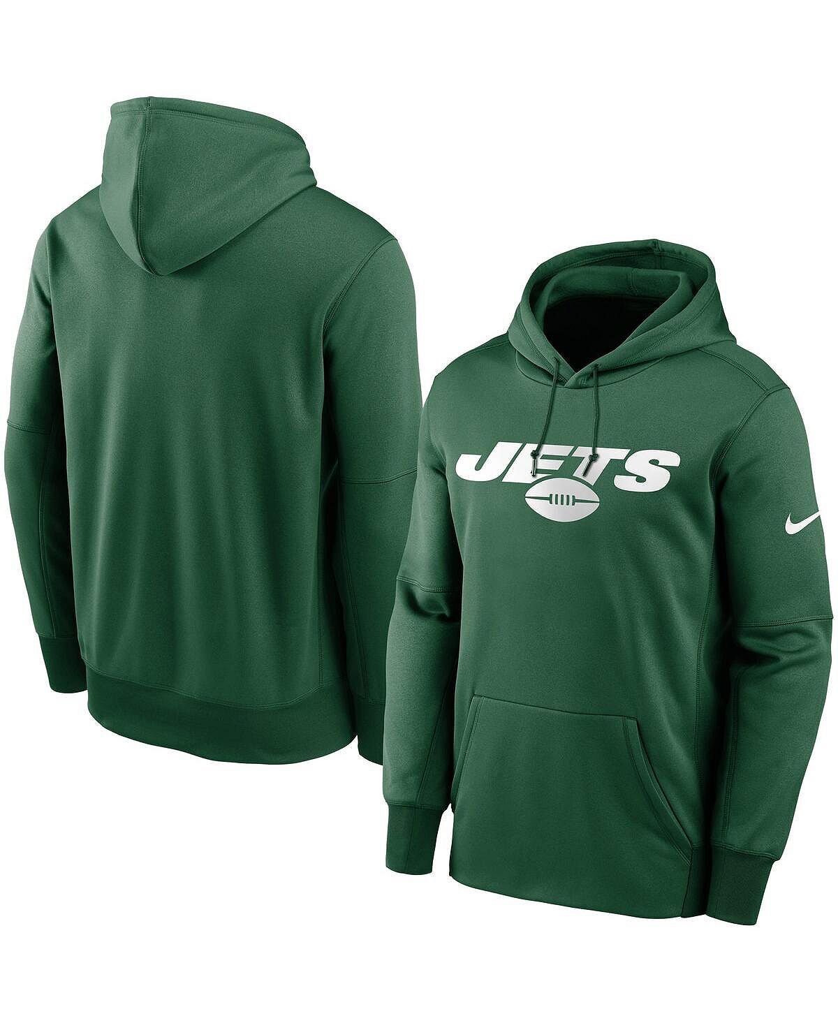 

Мужская зеленая толстовка с капюшоном new york jets fan gear wordmark performance Nike, зеленый