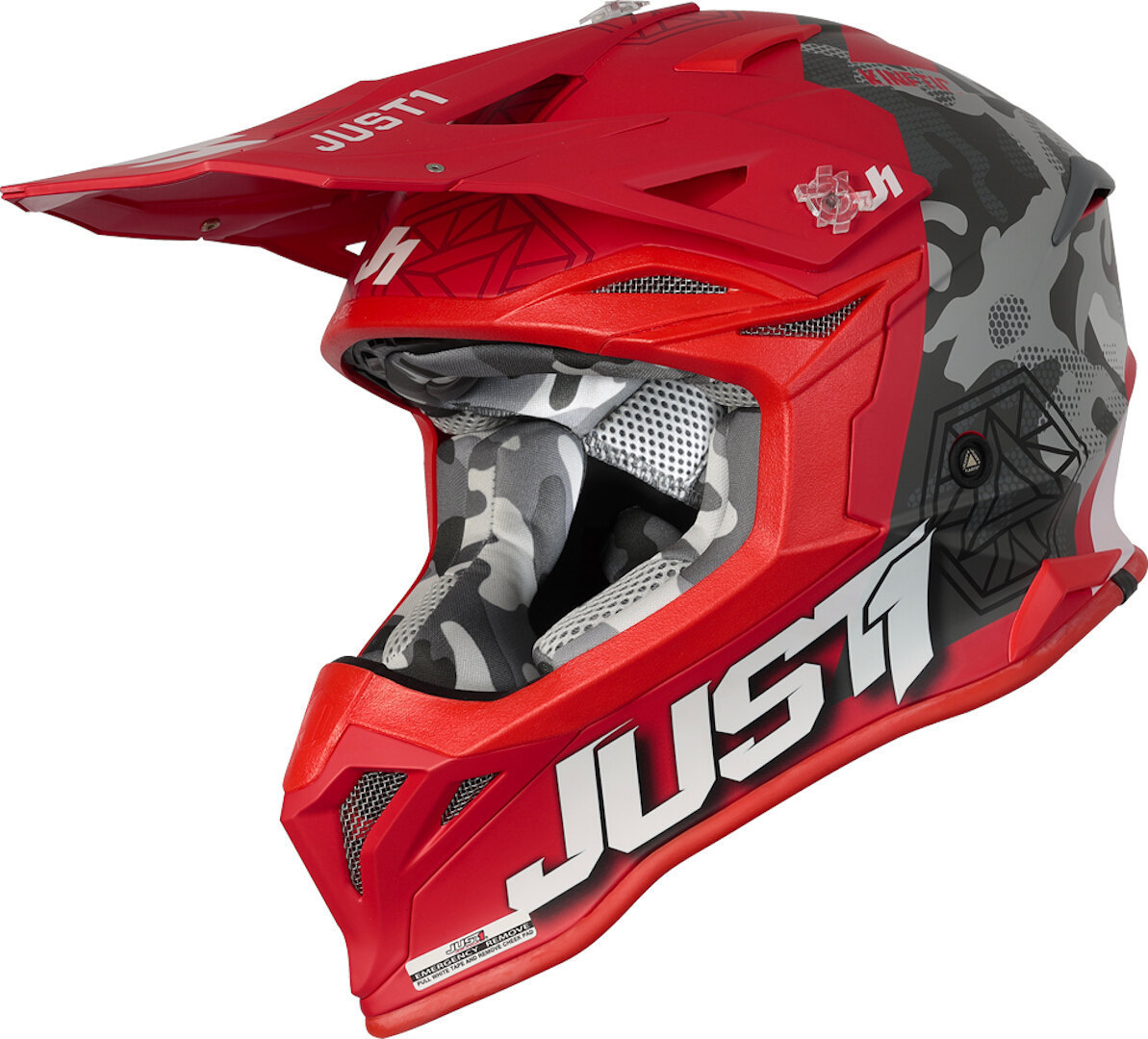 Шлем Just1 J39 Kinetic для мотокросса, красно-черный фото