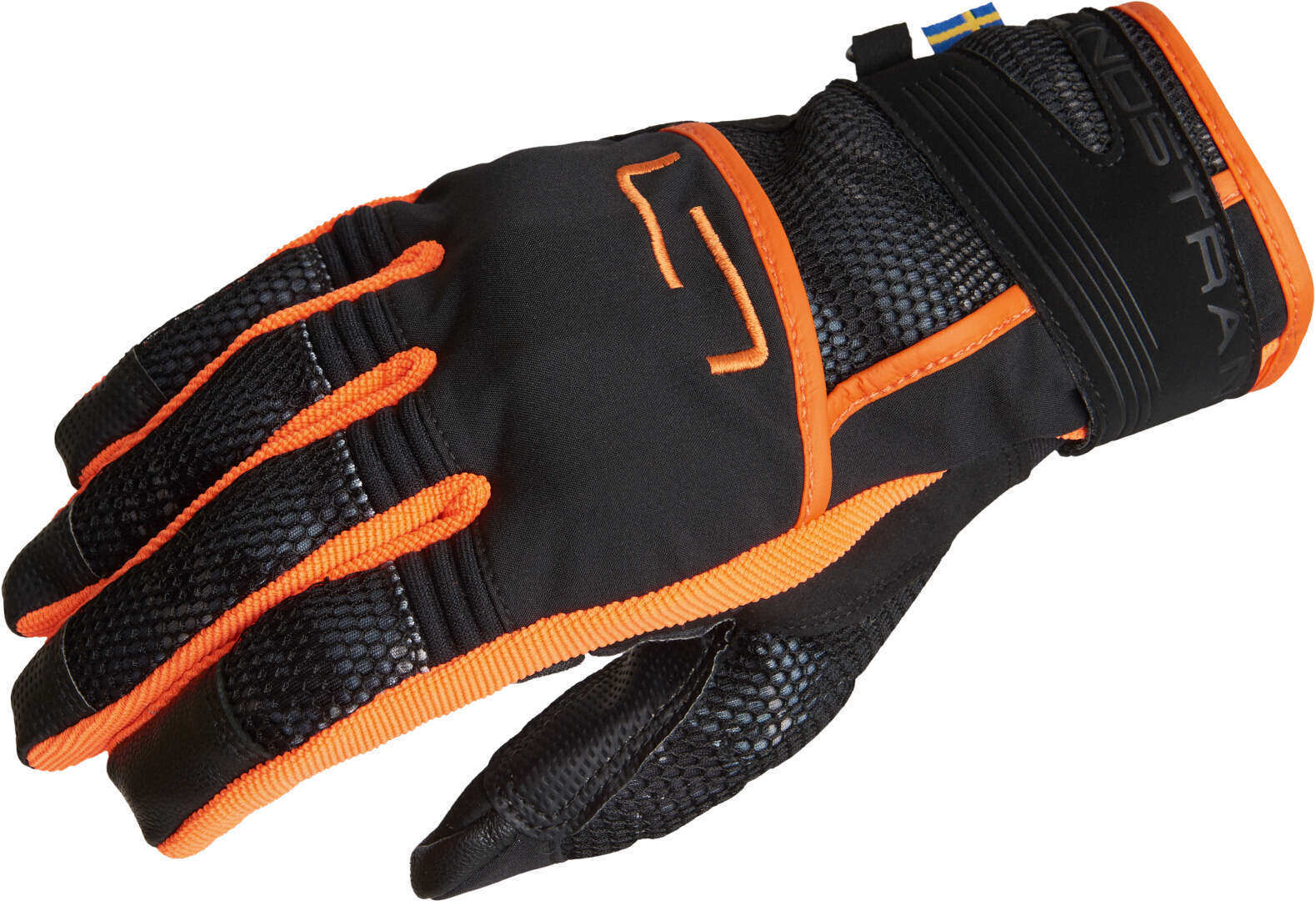 Перчатки Lindstrands Nyhusen Мотоциклетные, черно-оранжевые перчатки сибртех протектор трикотаж гелевое пвх m оранжевые
