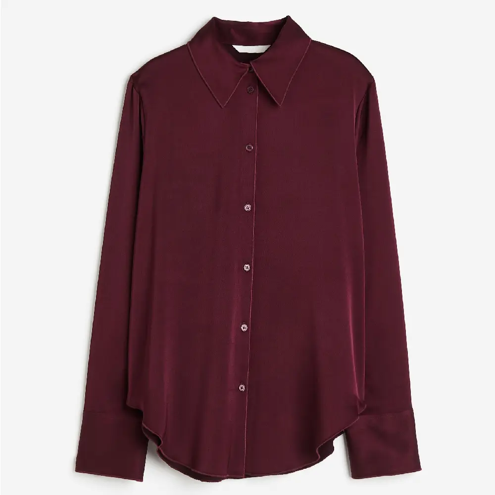 

Рубашка H&M Satin, темно-красный