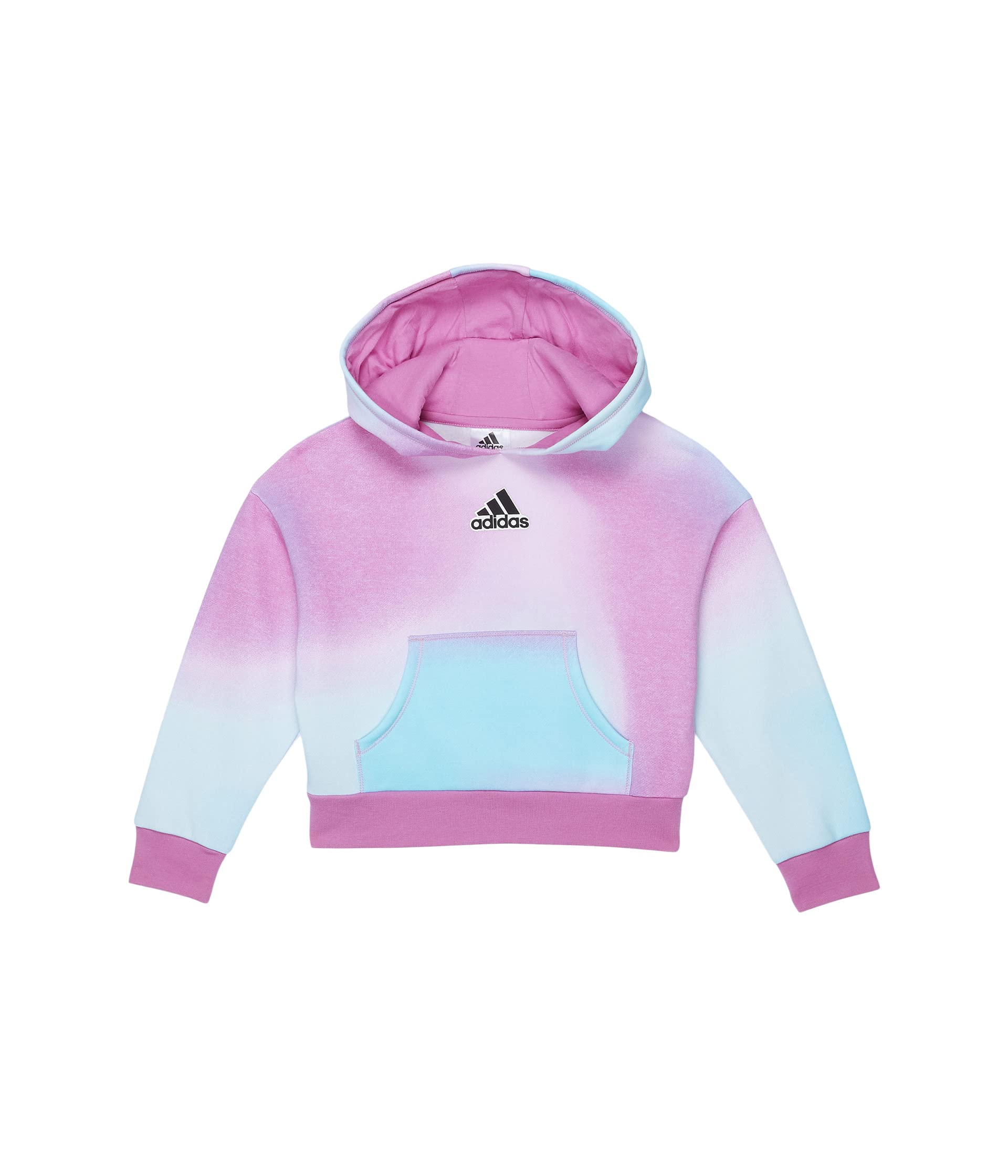 цена Детская толстовка Adidas All Over Print Logo Fleece Hooded, фиолетовый/голубой