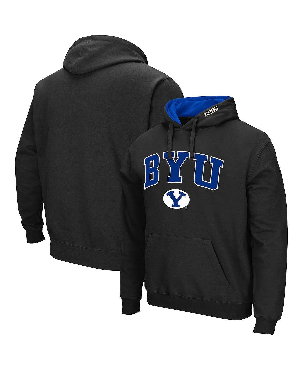 

Мужская черная толстовка с капюшоном byu cougars arch & logo 3.0 Colosseum, черный