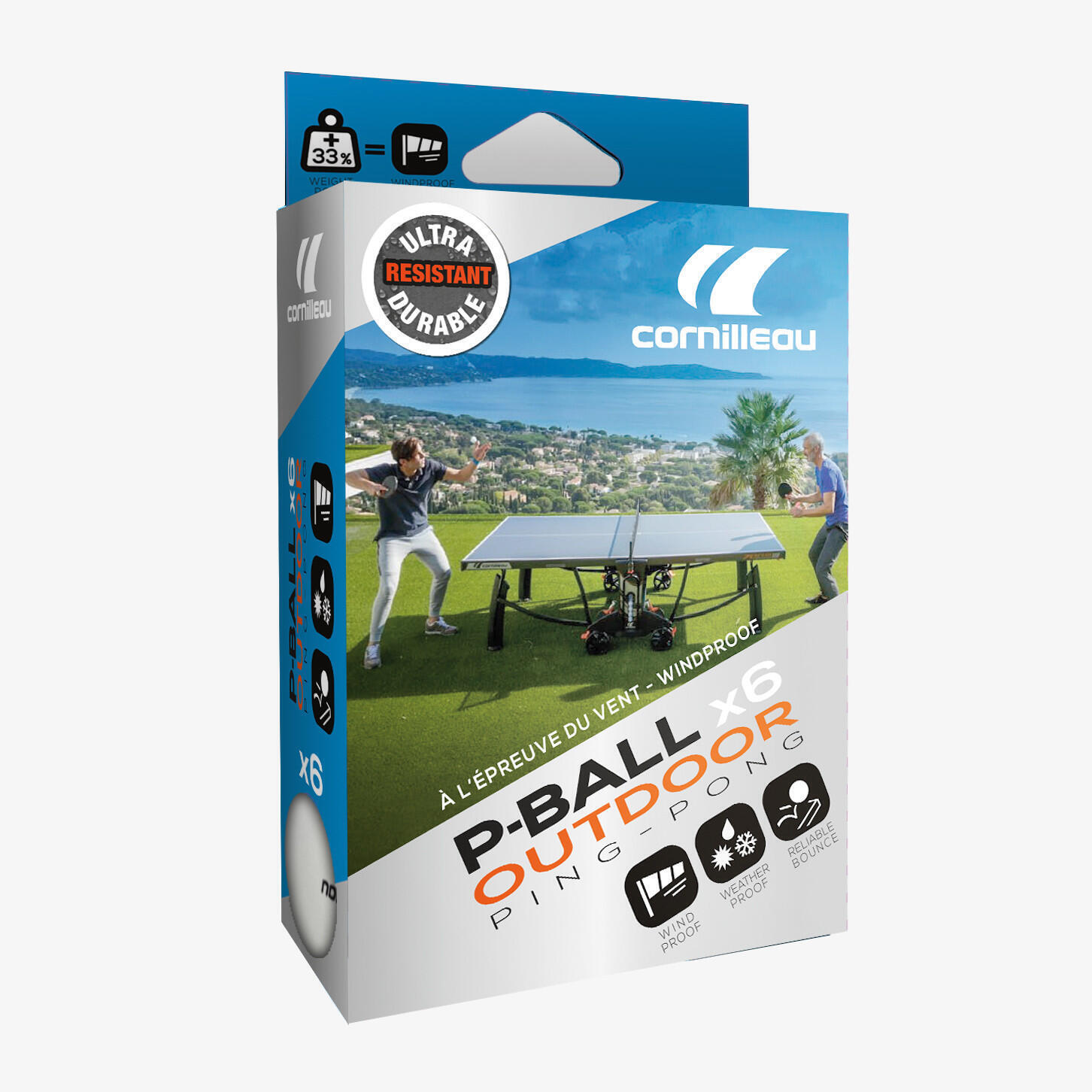

Мячи для настольного тенниса P-BALL ABS EVOLUTION 2** X6 CORNILLEAU, белый