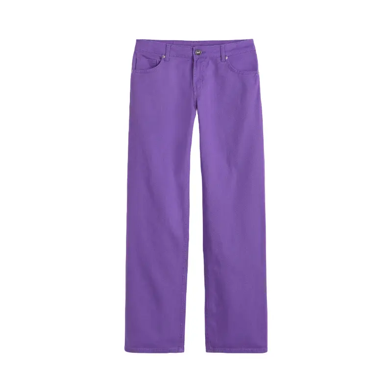 

Брюки H&M Wide-leg Twill, фиолетовый