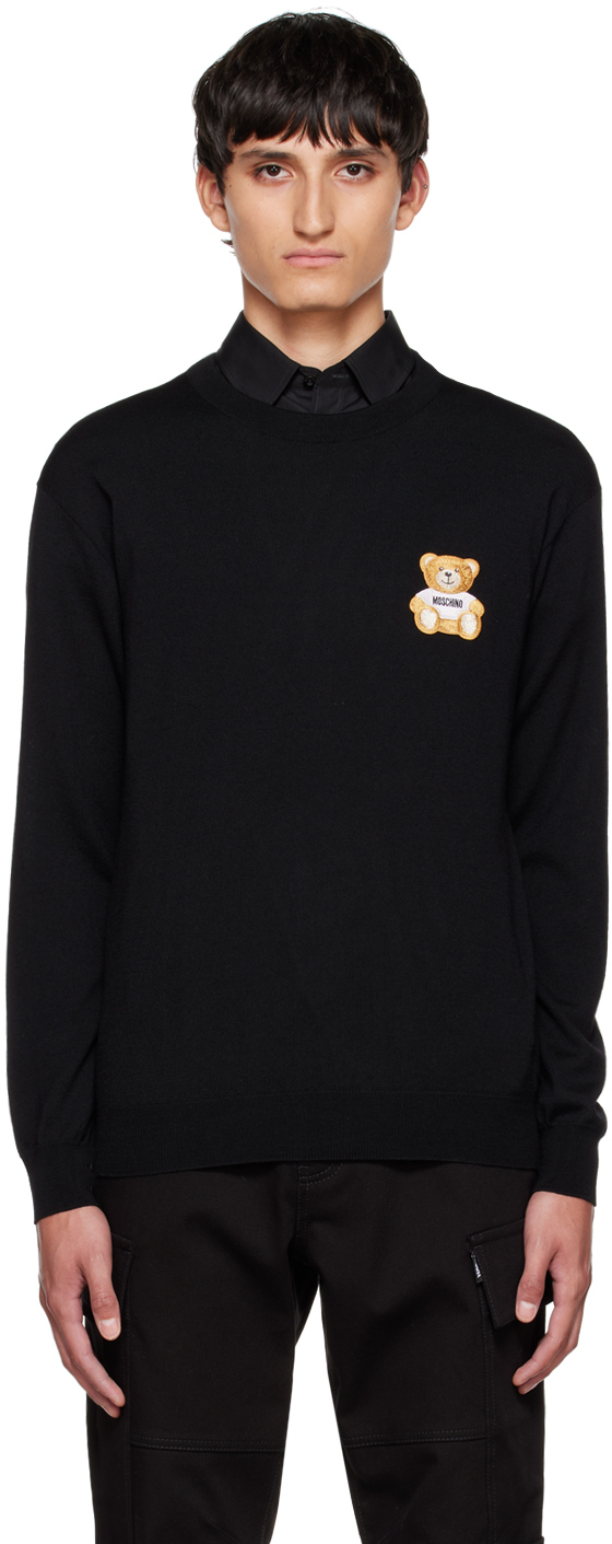 

Черный свитер с плюшевым мишкой Moschino