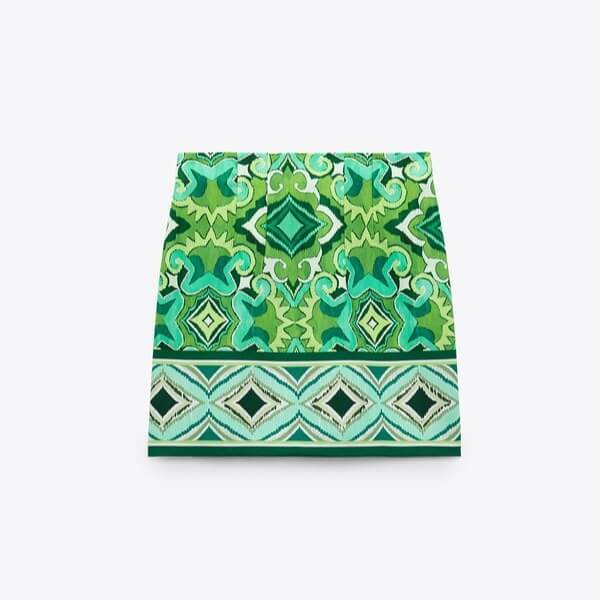 

Юбка Zara Сontrast Print Mini, мультиколор