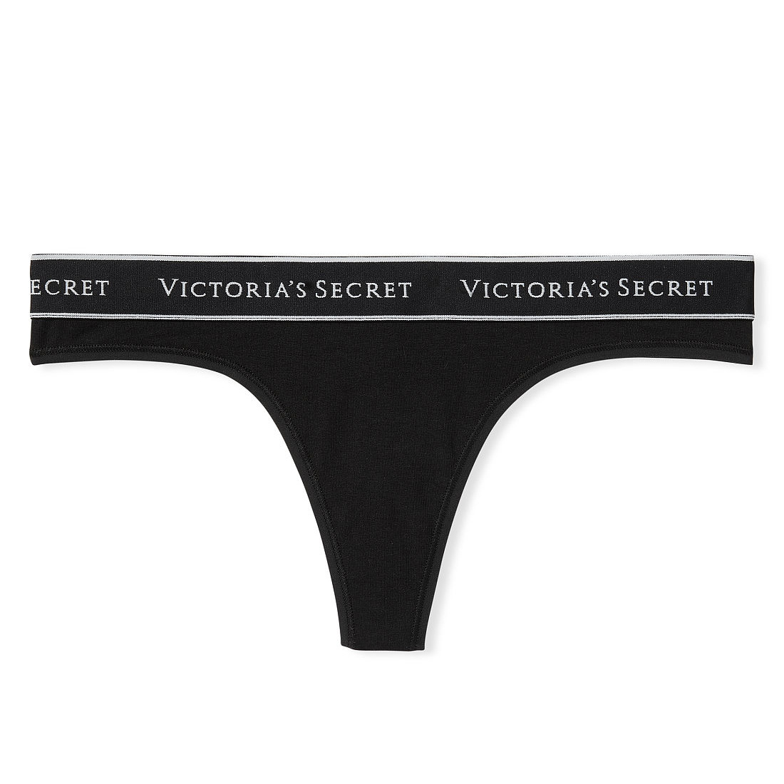 

Трусы Victoria's Secret Logo Cotton Thong Smooth, черный