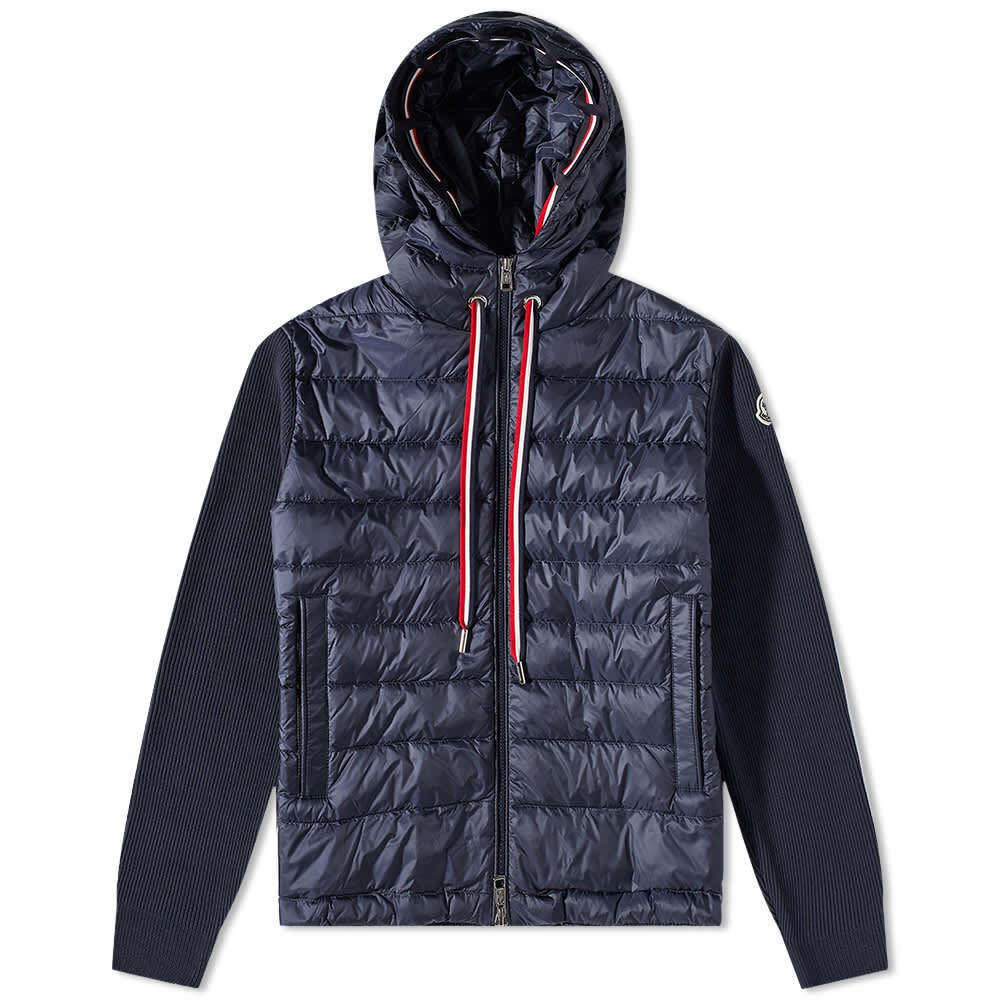

Пуховая вязаная куртка с капюшоном Moncler, Серый