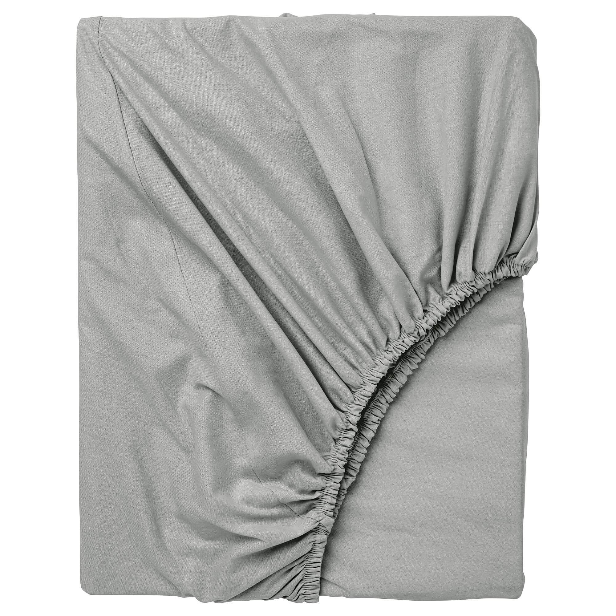 простыня натяжная из джерси 100 биохлопок для детской кровати Простыня натяжная Ikea Dvala, 80x200 см, светло-серый
