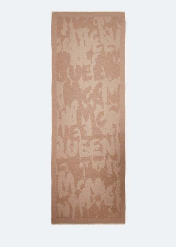 

Шарф ALEXANDER MCQUEEN Graffiti stole, бежевый
