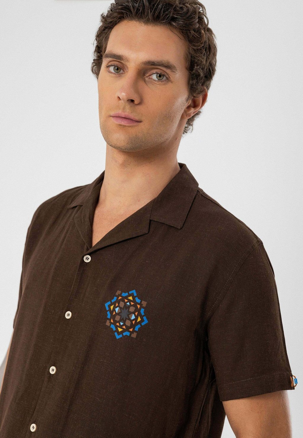 

Рубашка LAPEL COLLAR SHORT SLEEVE Antioch, коричневый