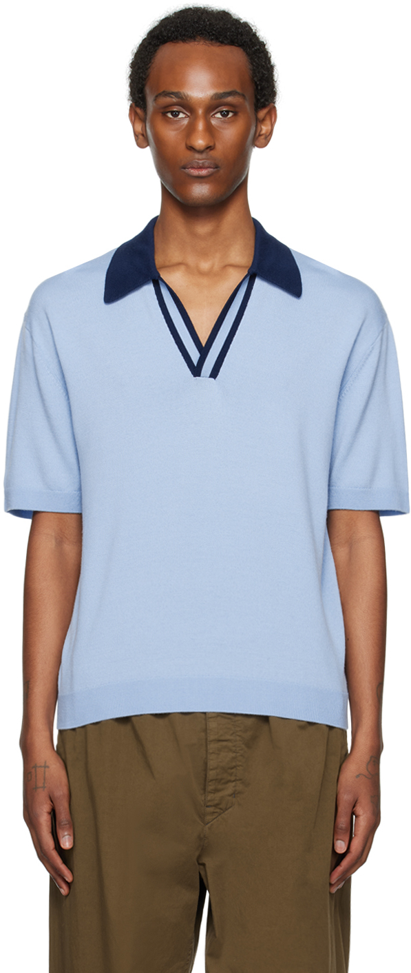 Синяя футболка-поло с цветовыми блоками King & Tuckfield футболка поло из шерсти мериноса s синий