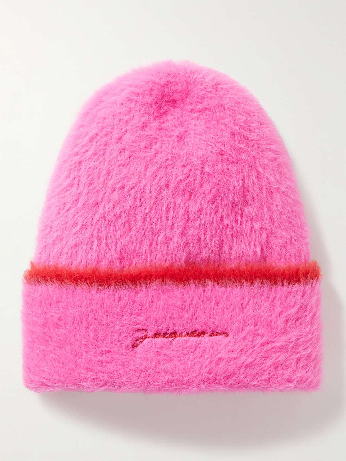 

Шапка-бини из матового трикотажа с вышитым логотипом Neve JACQUEMUS, розовый