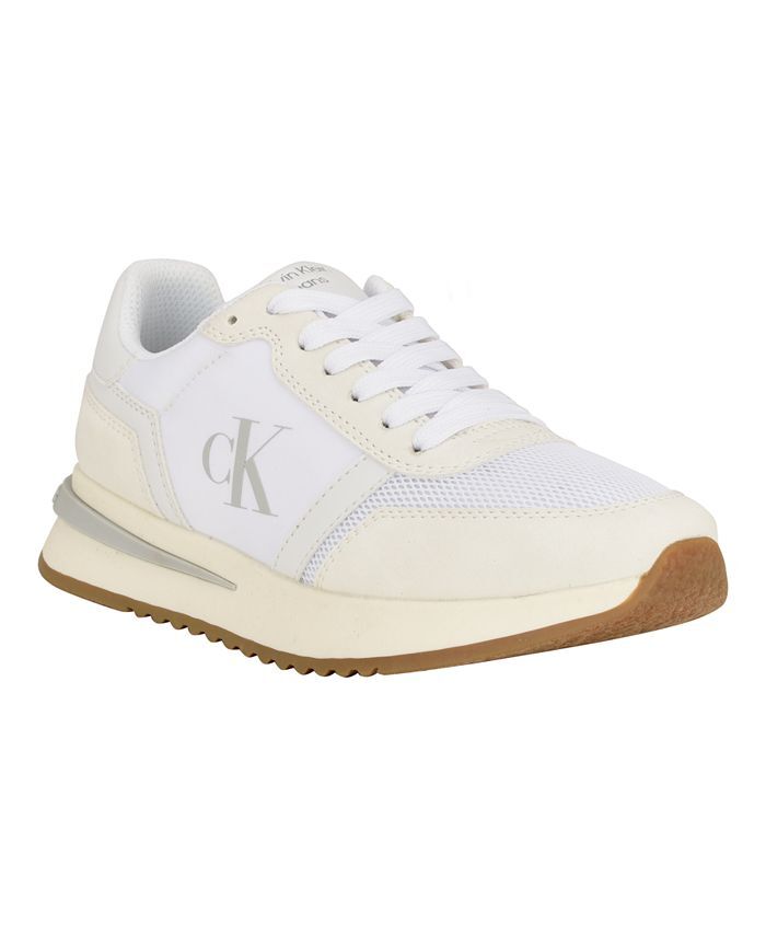 

Женские повседневные кроссовки Piper на платформе со шнуровкой Calvin Klein, цвет White, Beige Multi- Manmade, Textile Upper and Leather Sole, Белый