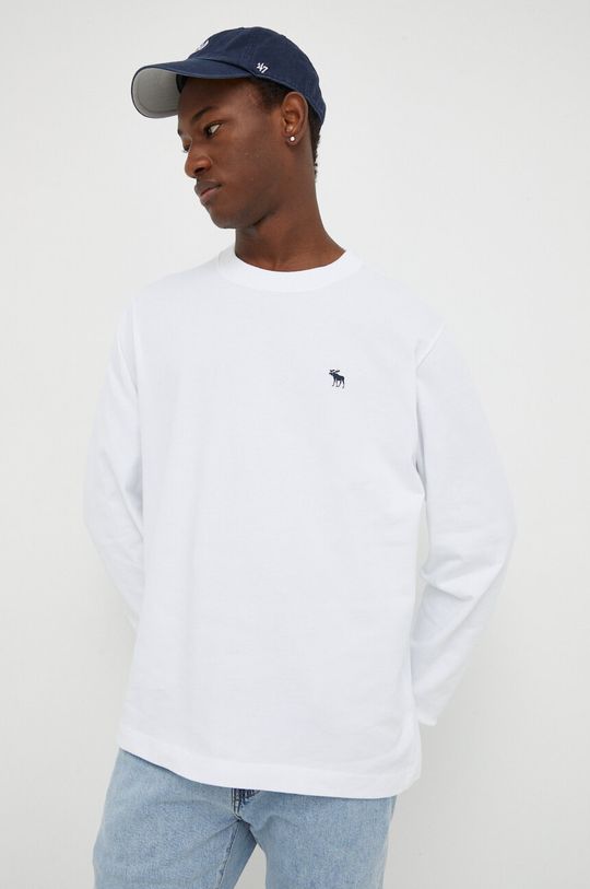 Хлопок с длинным рукавом Abercrombie & Fitch, белый футболка с длинным рукавом abercrombie