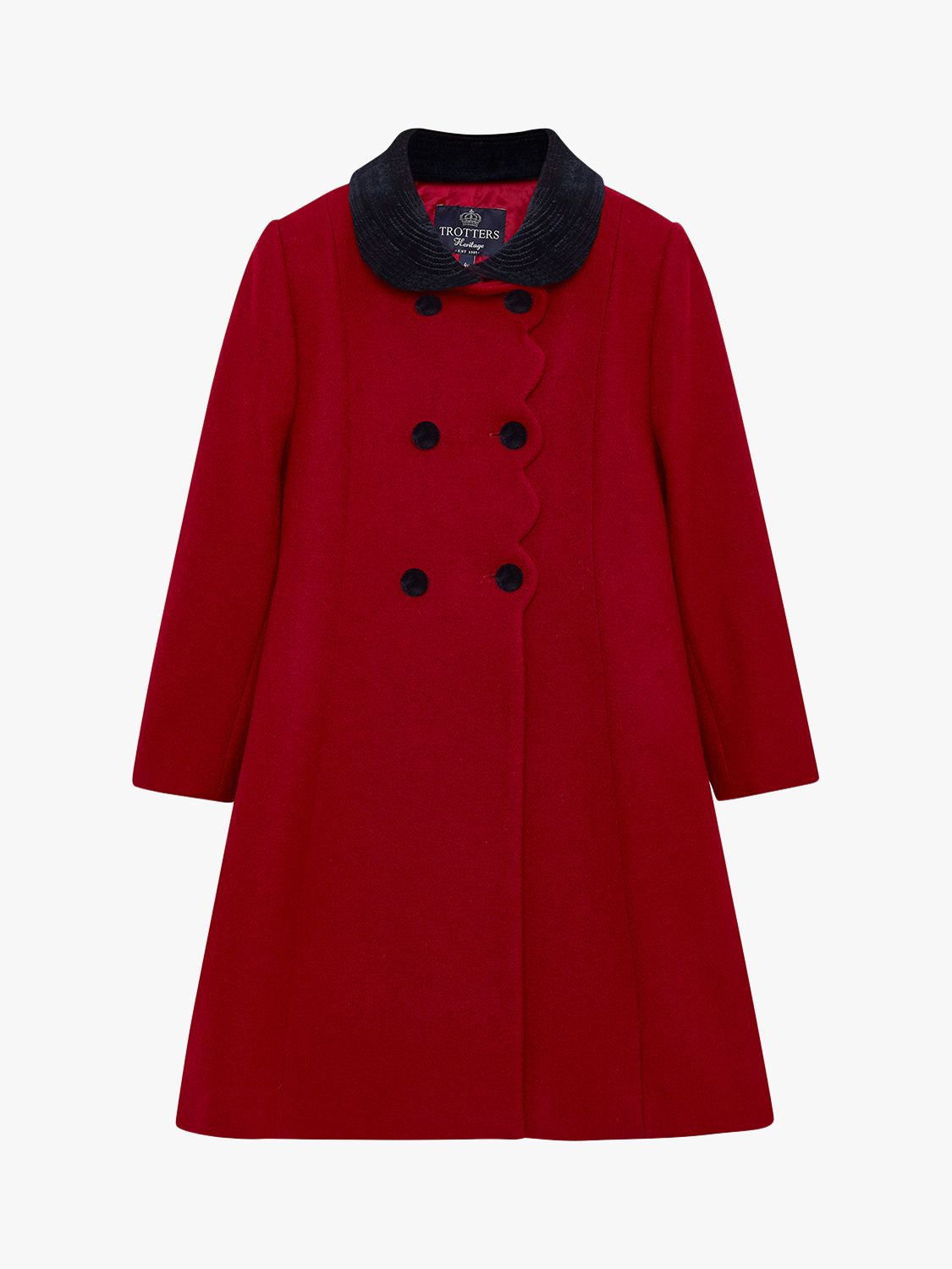 цена Детское шерстяное пальто Heritage с фестонами Trotters, красный