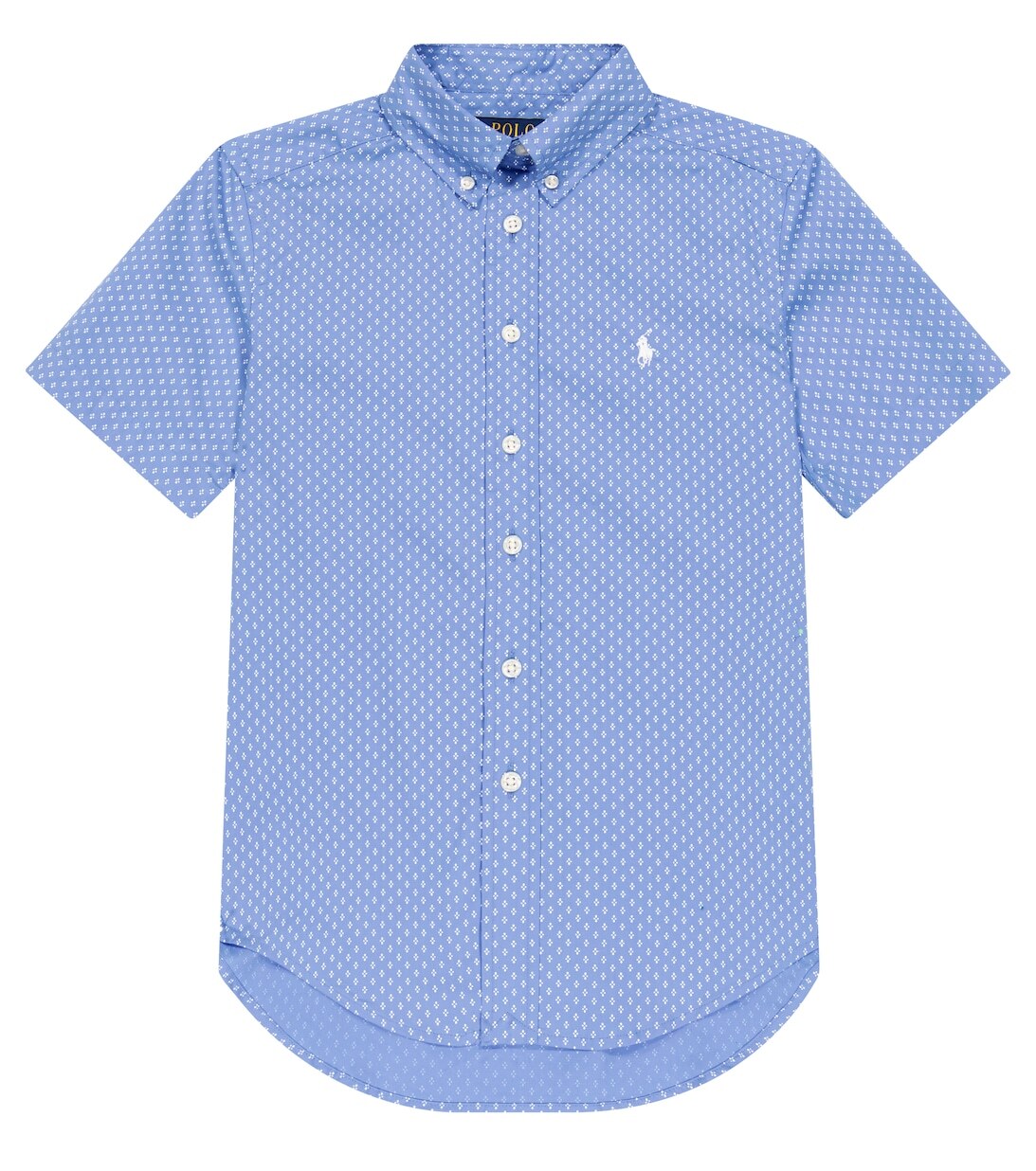 

Хлопковая рубашка с короткими рукавами Polo Ralph Lauren, синий