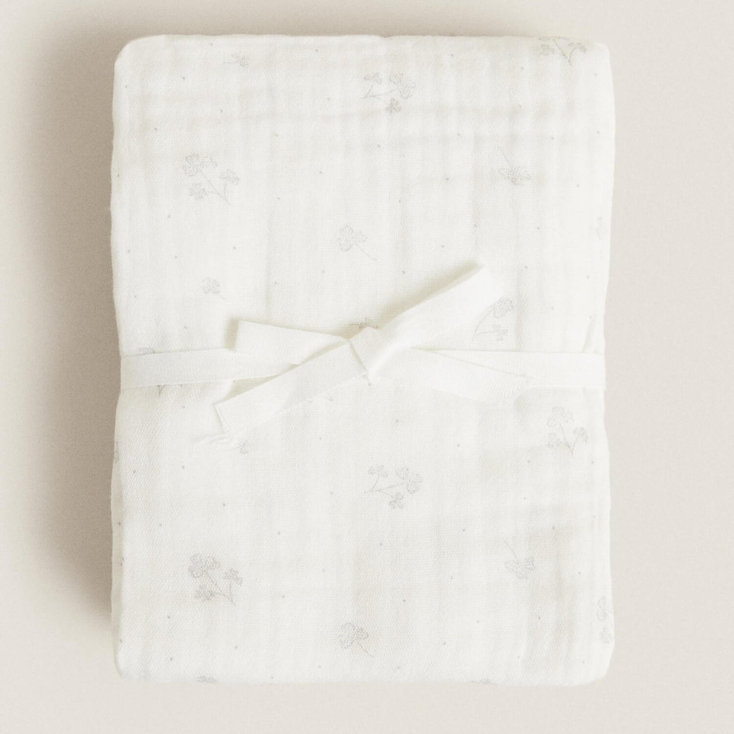 

Комплект полотенец из муслина Zara Home Clover, з штуки, 55х55 см, белый/серый