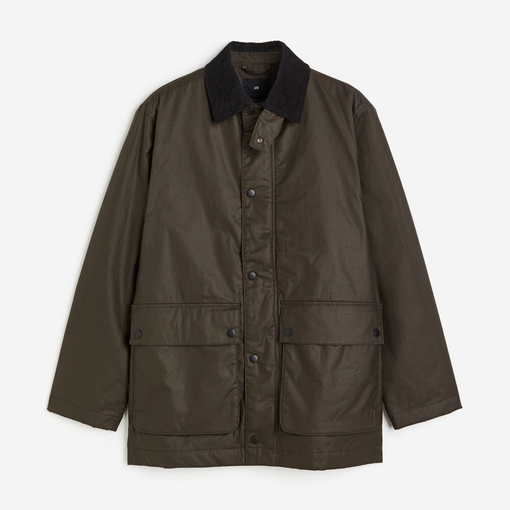 

Куртка H&M Loose Fit Water-repellent Canvas, хаки