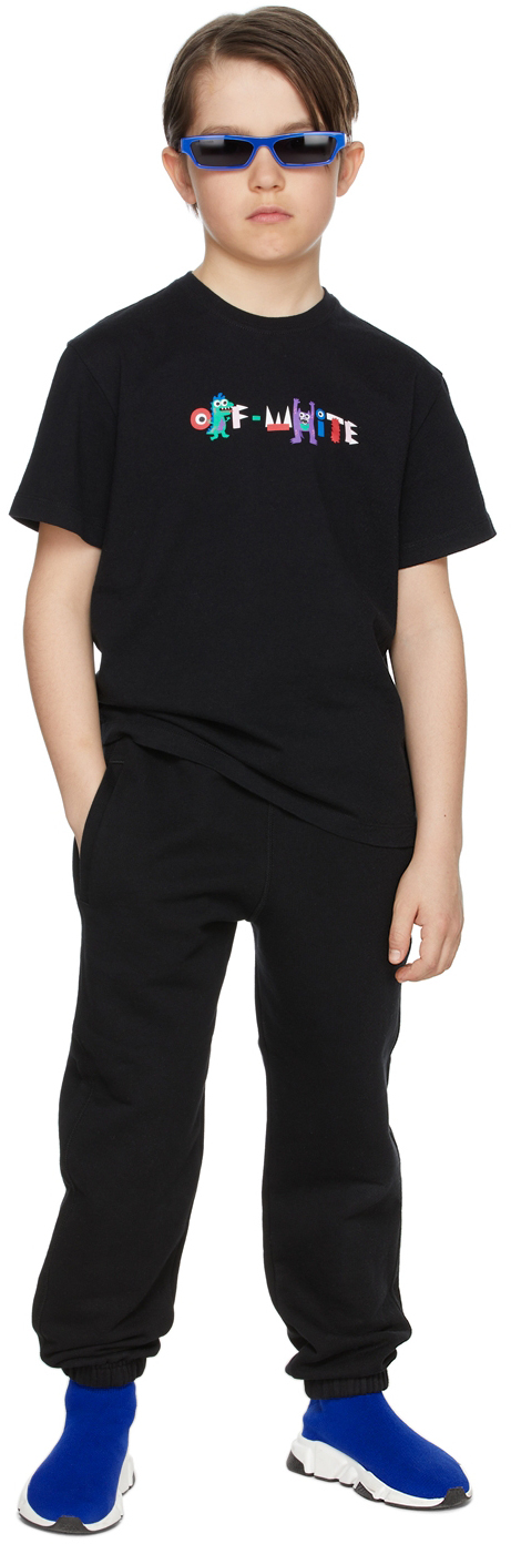 

Детская футболка с черным монстром Off-White