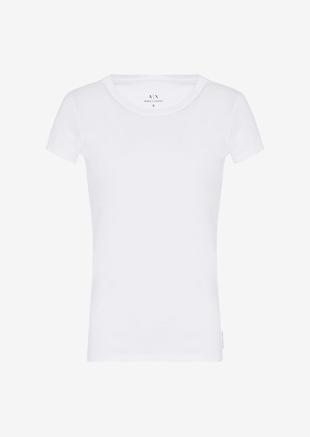 

Приталенная футболка из хлопка пима с короткими рукавами Armani Exchange, белый
