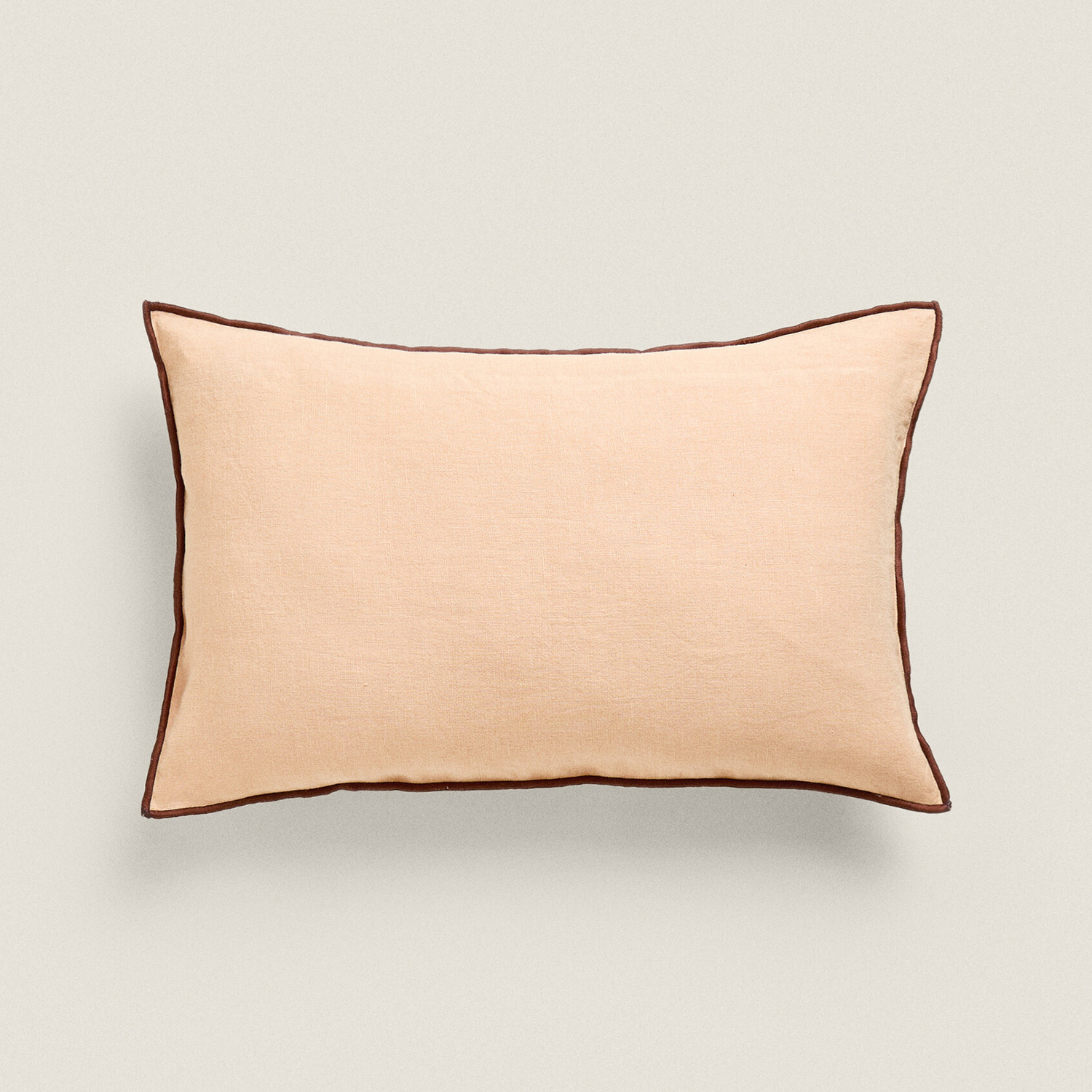 

Чехол для подушки Zara Home Linen With Overlock, персиковый