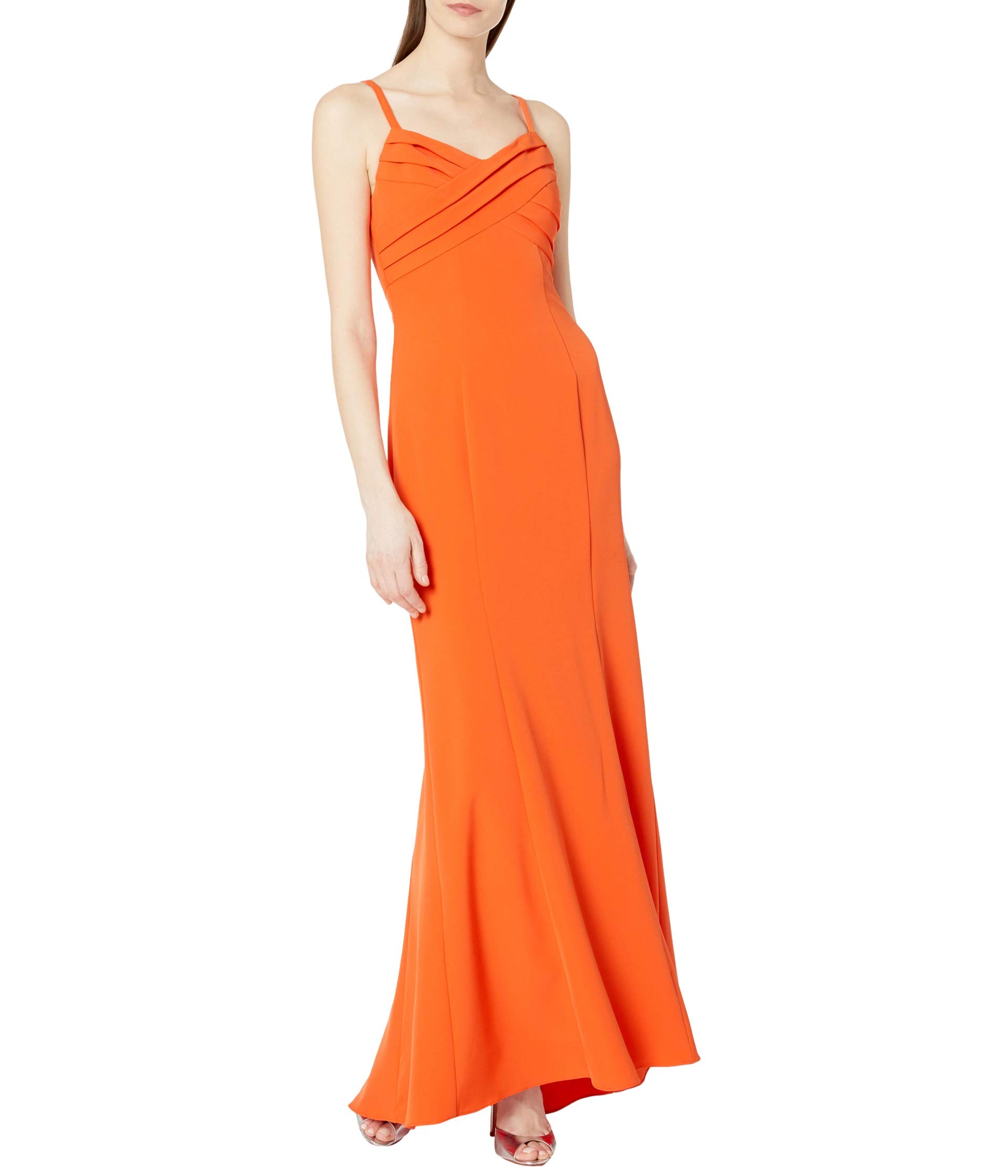 Платье Adrianna Papell, Pleated Mermaid Gown set 23 flamingo mango tangerine neon base