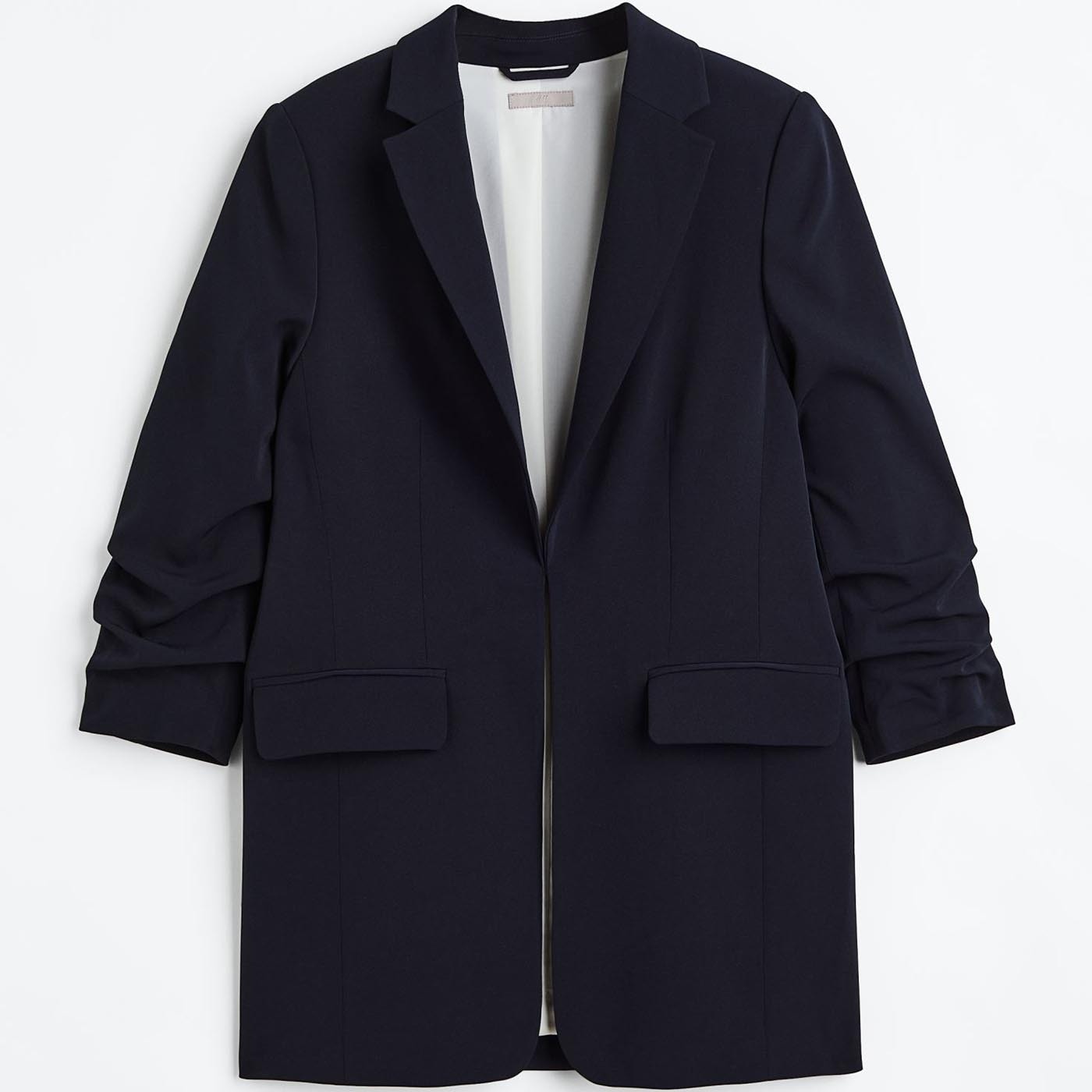 

Блейзер H&M Gathered-sleeve, темно-синий