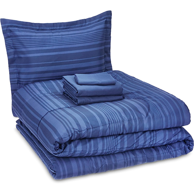 Комплект постельного белья Amazon Basics Twin/Twin, 5 предметов, синий
