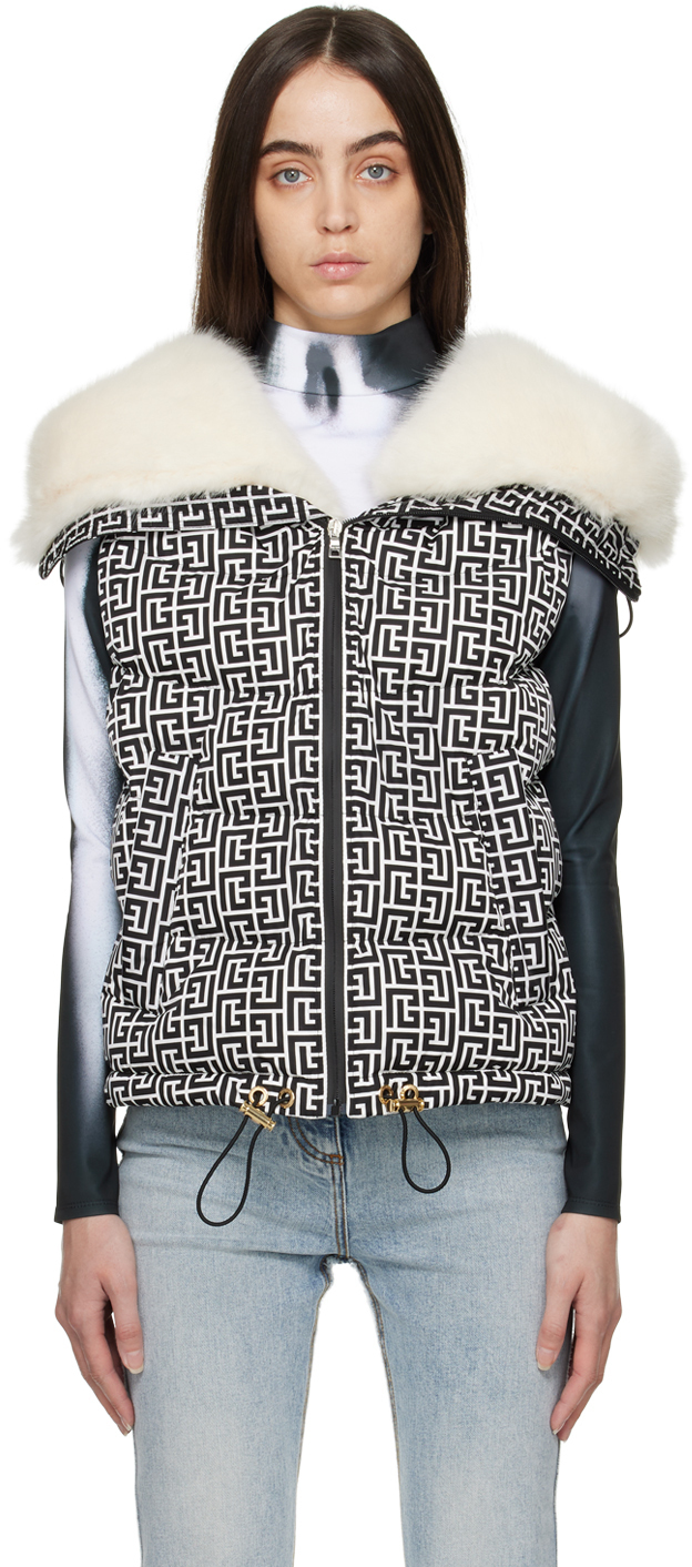 

Черный жилет с монограммой Balmain