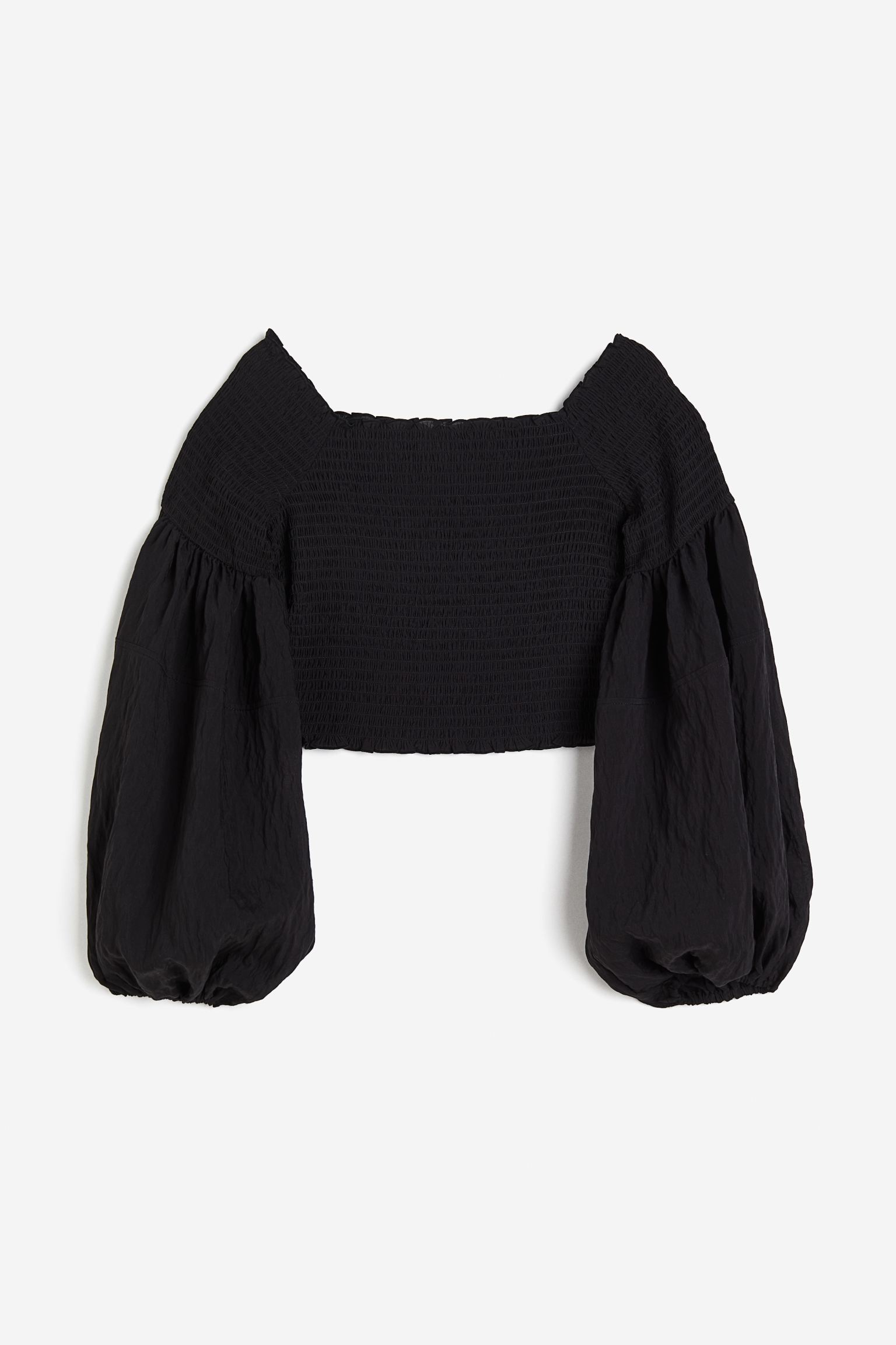 

Блузка H&M Smocked Off-the-shoulder, черный