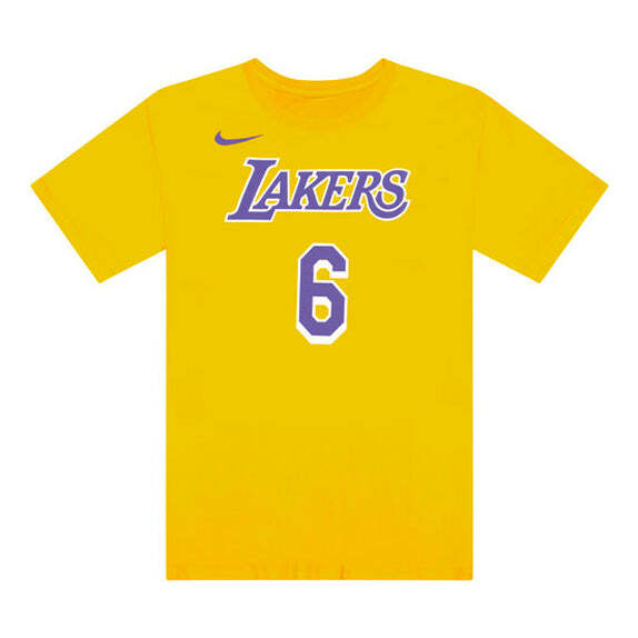 

Футболка Men's Nike NBA Lakers Lebron James No. 6 Casual Breathable Sports Short Sleeve Yellow T-Shirt, желтый