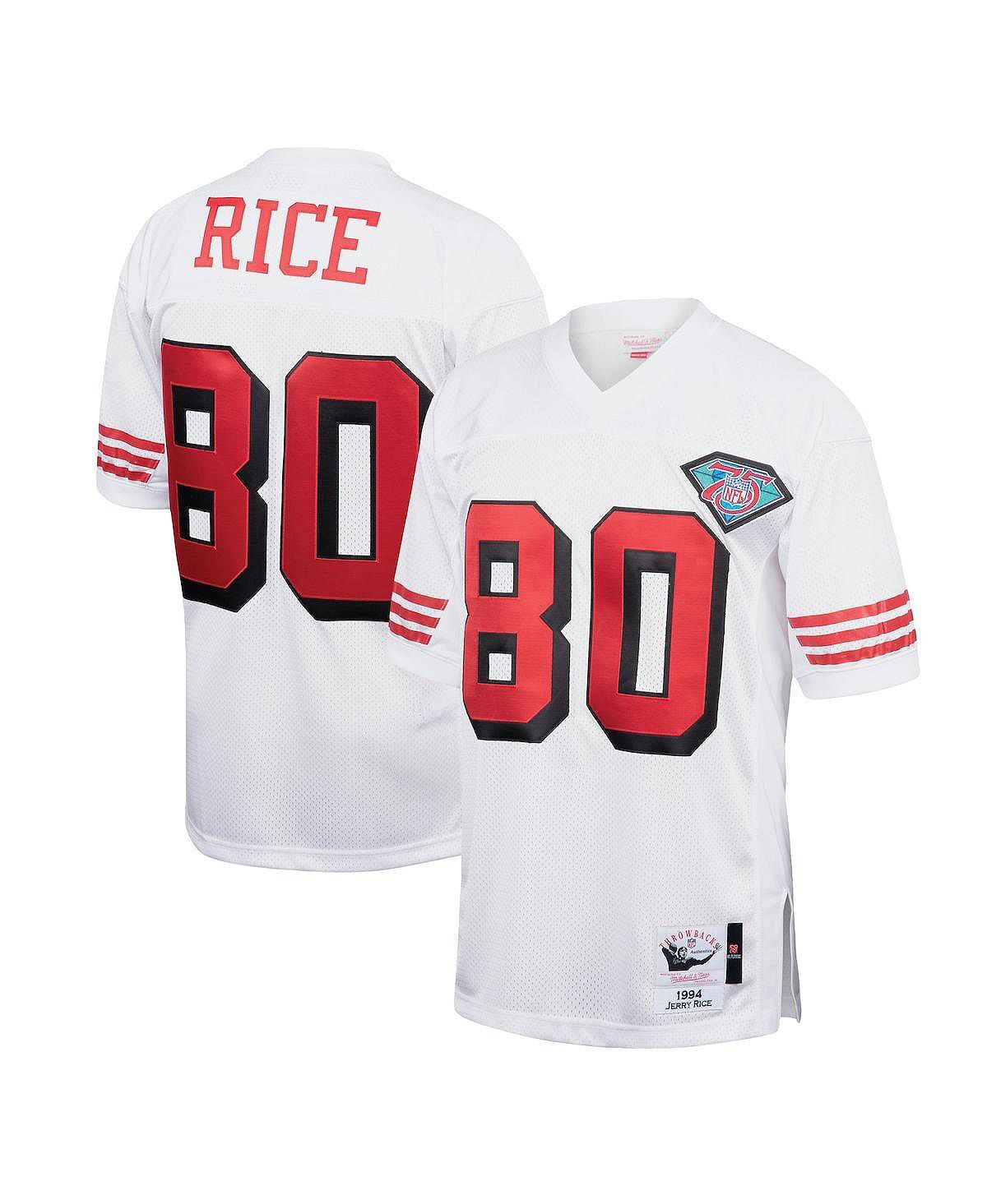 

Мужская футболка jerry rice white san francisco 49ers 1994 authentic throwback для пенсионеров Mitchell & Ness, белый