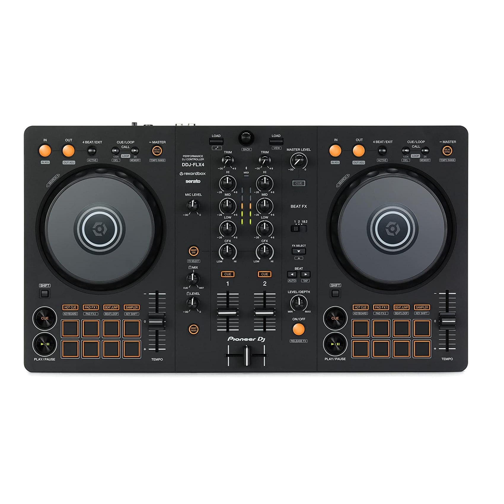 DJ Пульт Pioneer DJ DDJ-FLX4 2-deck и Serato DJ Controller, черный