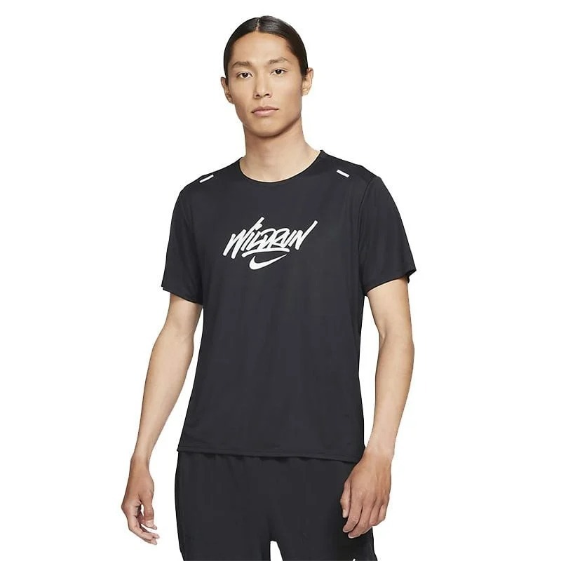 

Футболка Nike Rise 365 Wild Run Athleisure Casual Sports Short Sleeve, черный