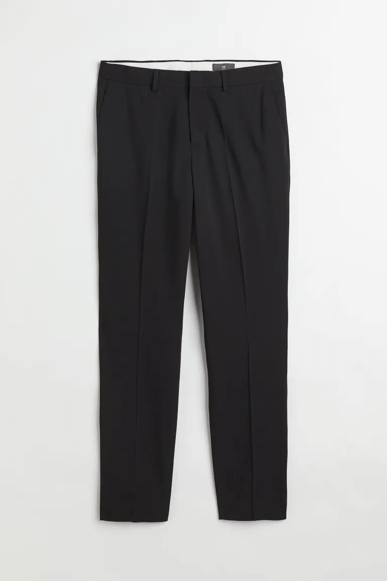 Брюки узкого кроя H&M Suit, черный брюки узкого кроя h