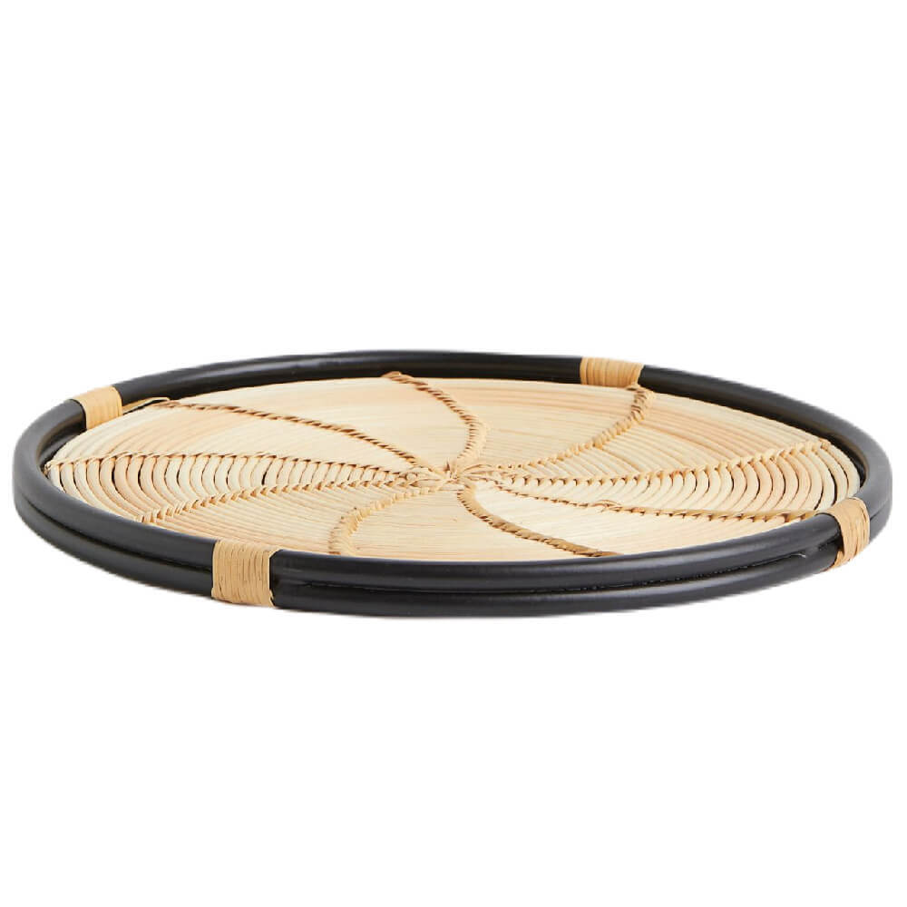 

Поднос H&M Home Round Rattan, светло-бежевый