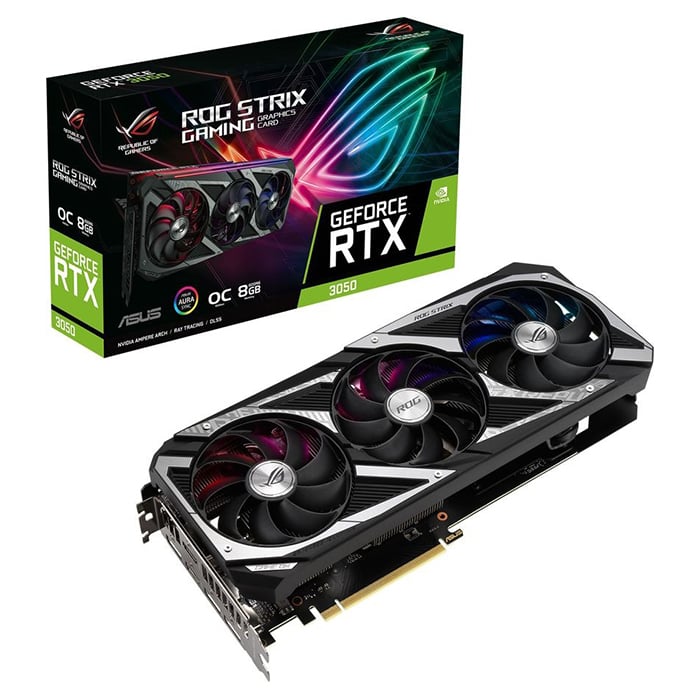 Видеокарта Asus ROG Strix GeForce RTX 3050 OC Edition, 8GB - фото