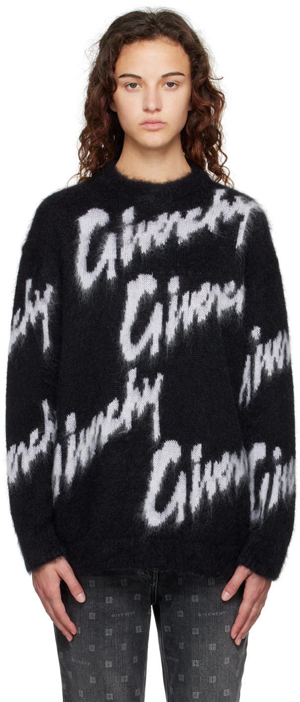 

Черный сплошной свитер Givenchy
