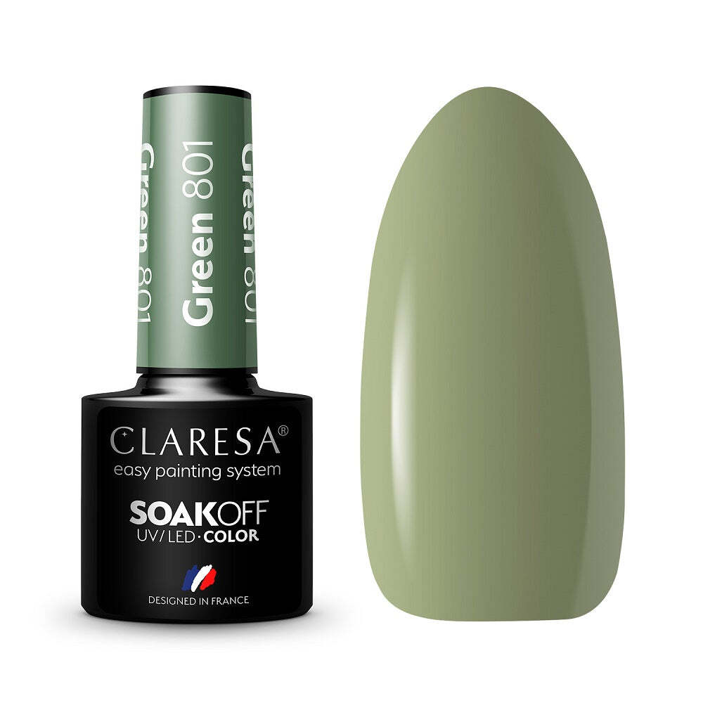 

Claresa Гибридный лак Soak Off UV/LED Зеленый 801 5г