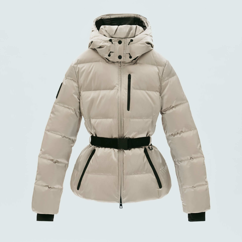 

Пуховик Zara Ski Collection Windproof And Waterproof Recco, серебристо-бежевый